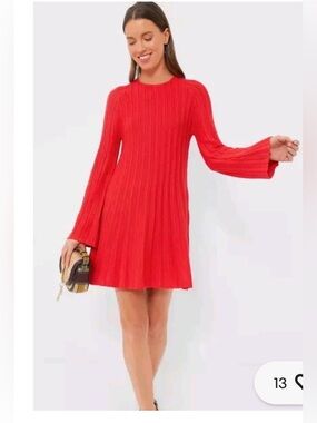 Tuckernuck Aldi Pomander Place Ribbed Long-Sleeve Swing Dress XS NWT